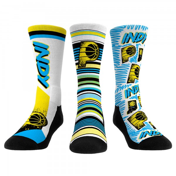 Три пары носков Indiana Pacers Rock Em Socks Unisex 2024/25 City Edition