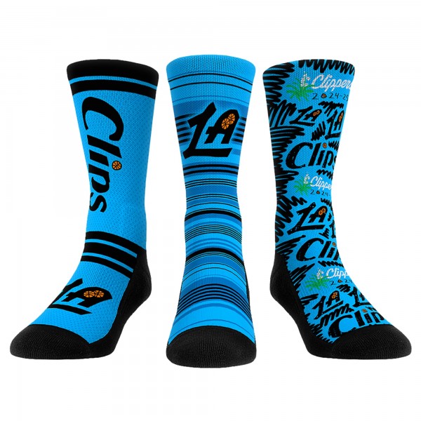 Три пары носков LA Clippers Rock Em Socks Unisex 2024/25 City Edition