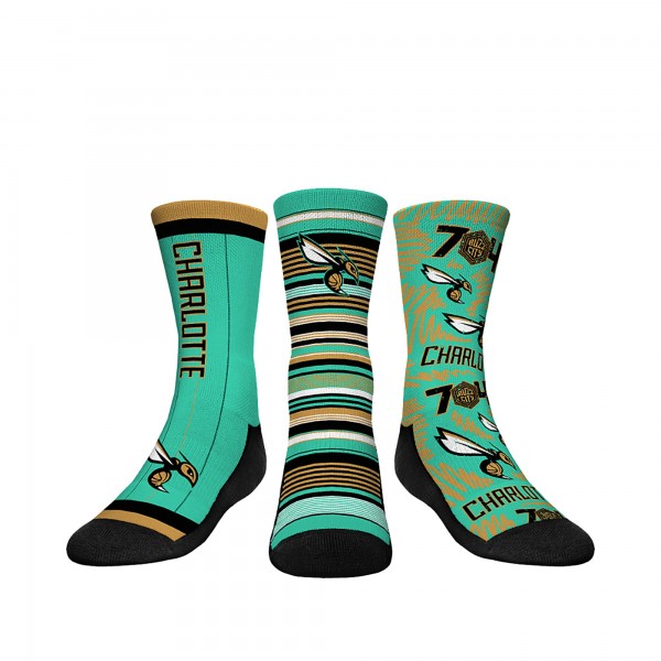Три пары носков Youth Charlotte Hornets Rock Em Socks 2024/25 City Edition
