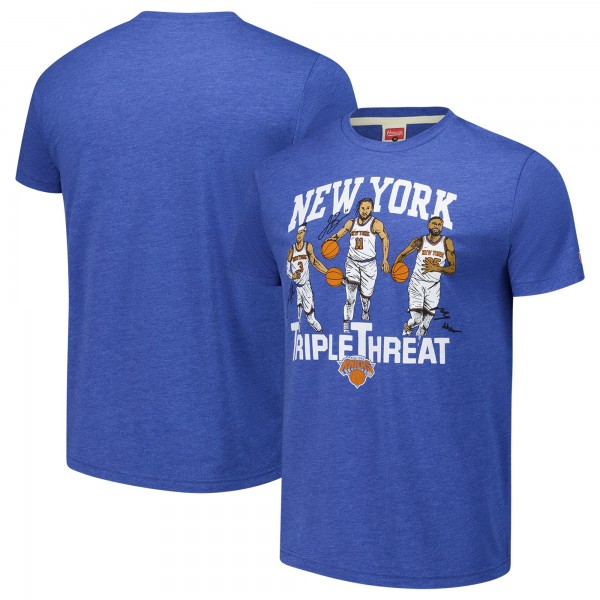 Футболка Josh Hart/Mikal Bridges/Jalen Brunson New York Knicks Homage Unisex Triple Threat Tri-Blend - Royal
