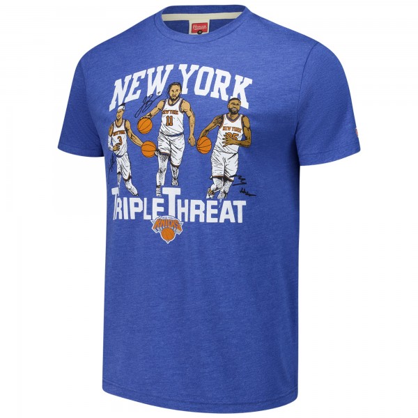 Футболка Josh Hart/Mikal Bridges/Jalen Brunson New York Knicks Homage Unisex Triple Threat Tri-Blend - Royal