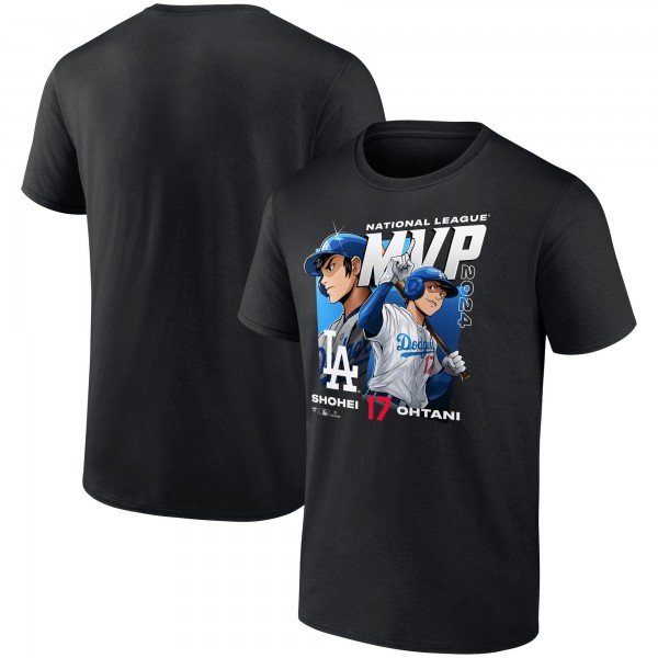 Los Angeles Dodgers Shohei Ohtani Black 2024 National League MVP Fanatics Exclusive Anime T-Shirt