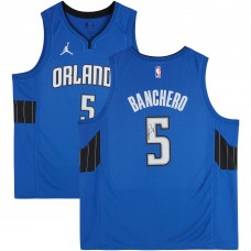 Игровая джерси Paolo Banchero Orlando Magic Autographed Fanatics Authentic Jordan Brand Blue Statement 2022-23 Swingman
