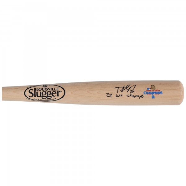 Teoscar Hernandez Los Angeles Dodgers Autographed Fanatics Authentic 2024 World Series Champions Louisville Slugger Bat with 24 WS Champs Inscription