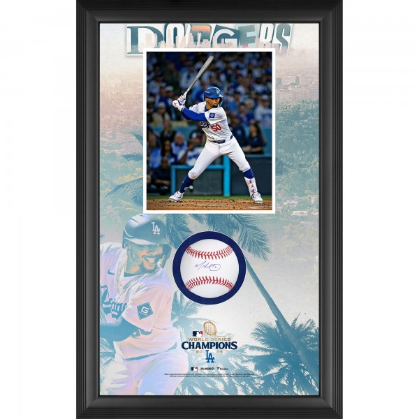 Mookie Betts Los Angeles Dodgers Autographed Fanatics Authentic 2024 World Series Champions Baseball Shadow Box