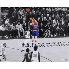 Stephen Curry Golden State Warriors Autographed Fanatics Authentic 16 x 20 Shooting Spotlight Photograph vs. New York Knicks - Signed In Silver Ink - JSA
