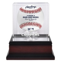 Los Angeles Dodgers Fanatics Authentic 2024 World Series Champions Mahogany Logo Baseball Display Case