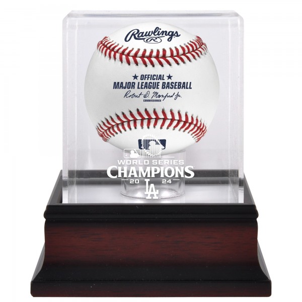 Los Angeles Dodgers Fanatics Authentic 2024 World Series Champions Mahogany Logo Baseball Display Case