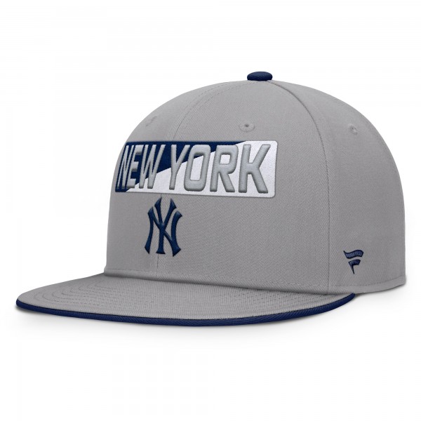 New York Yankees Fanatics Gray Punchout Snapback Hat