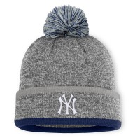 Шапка с помпоном New York Yankees Fanatics Heather Gray Backstop