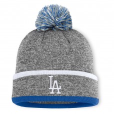 Шапка с помпоном Los Angeles Dodgers Fanatics Heather Gray Backstop