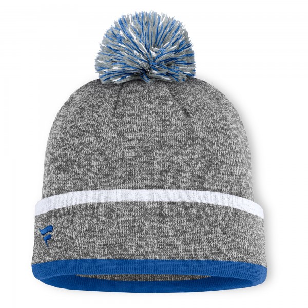 Шапка с помпоном Los Angeles Dodgers Fanatics Heather Gray Backstop