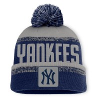 Шапка с помпоном New York Yankees Fanatics Navy/Gray No-Doubter