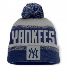 Шапка с помпоном New York Yankees Fanatics Navy/Gray No-Doubter