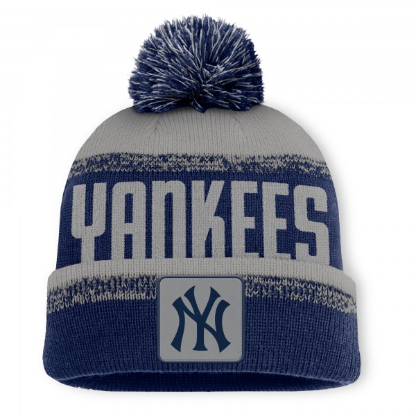 Шапка с помпоном New York Yankees Fanatics Navy/Gray No-Doubter