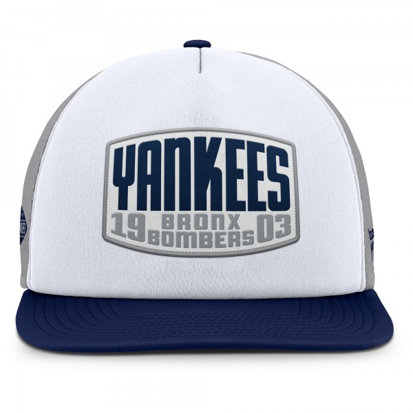 Бейсболка New York Yankees Fanatics Gray/White Cranked Foam Front Patch Trucker