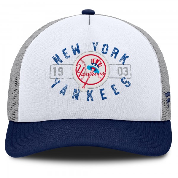 Бейсболка New York Yankees Fanatics White/Navy Designated A-Frame Foam Front Trucker