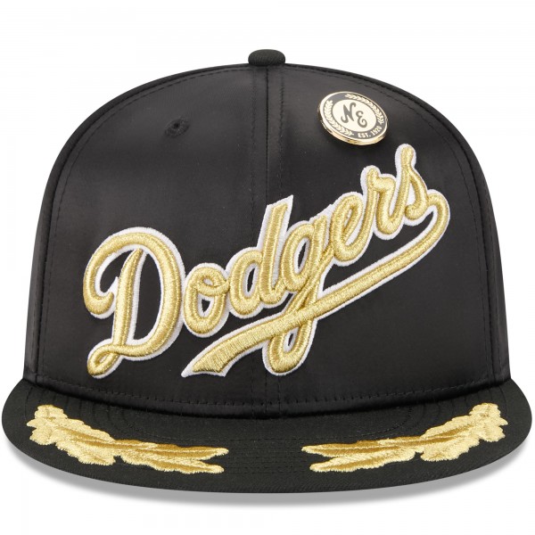 Бейсболка Los Angeles Dodgers New Era Black 2025 59FIFTY Day Gold Leaf 59FIFTY