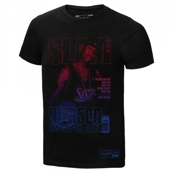 Philadelphia 76ers Allen Iverson Mitchell & Ness Black SLAM Gradient T-Shirt