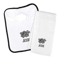 Brooklyn Nets Chad & Jake Personalized Bib & Burp Cloth Set