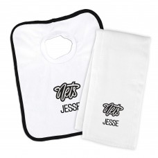 Brooklyn Nets Chad & Jake Personalized Bib & Burp Cloth Set