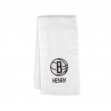 Brooklyn Nets Chad & Jake Infant Personalized Burp Cloth - White