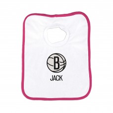 Infant Brooklyn Nets Chad & Jake White Personalized Pullover Bib