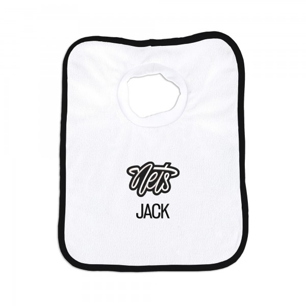 Infant Brooklyn Nets Chad & Jake White Personalized Pullover Bib