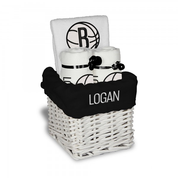 Brooklyn Nets Chad & Jake Infant Team Logo Personalized Small Basket