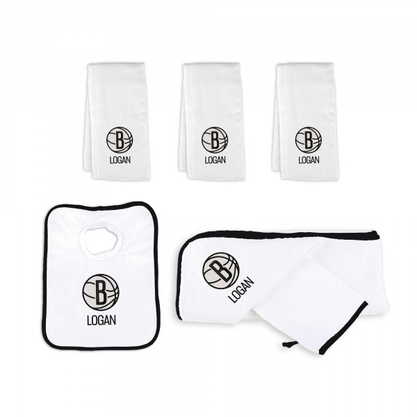 Infant Brooklyn Nets Chad & Jake Team Logo Personalized Medium Basket