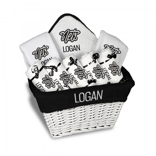 Infant Brooklyn Nets Chad & Jake Team Logo Personalized Large Gift Basket