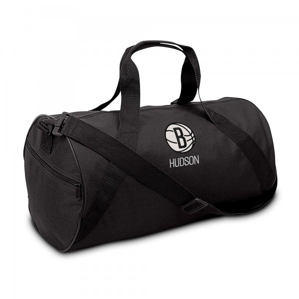 Именная спортивная сумка Youth Brooklyn Nets Chad & Jake Black