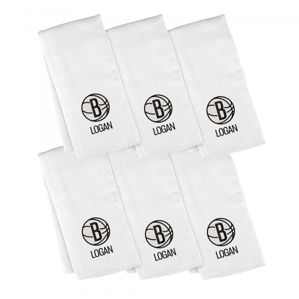 Brooklyn Nets Chad & Jake Infant Personalized Burp Cloth 6-Pack