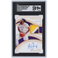 Anthony Davis Los Angeles Lakers Autographed 2022-23 Panini Immaculate Collection Gold 3 Color Relic #IPA-ADV #3/10 SGC Authenticated 9/10 Card