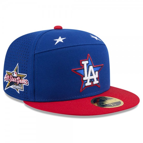 Бейсболка Los Angeles Dodgers New Era Blue/Red 2025 MLB All-Star Game Workout Side Patch 59FIFTY