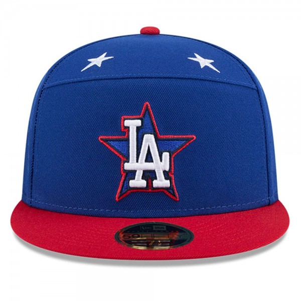 Бейсболка Los Angeles Dodgers New Era Blue/Red 2025 MLB All-Star Game Workout Side Patch 59FIFTY