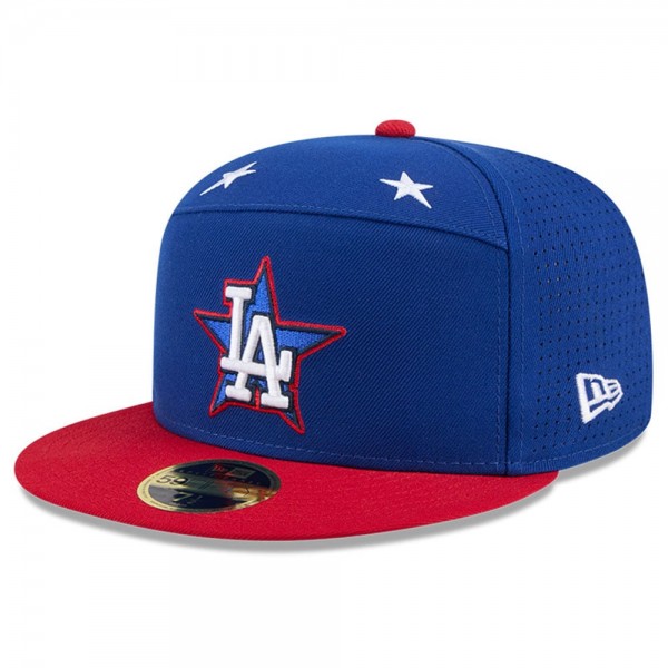 Бейсболка Los Angeles Dodgers New Era Blue/Red 2025 MLB All-Star Game Workout Side Patch 59FIFTY