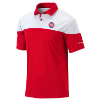 Detroit Pistons Columbia Red Omni-Wick Best Ball Polo