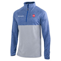 Detroit Pistons Columbia Blue Rockin It Raglan Long Sleeve Quarter-Zip Pullover