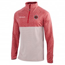 Toronto Raptors Columbia Red Rockin It Raglan Long Sleeve Quarter-Zip Pullover