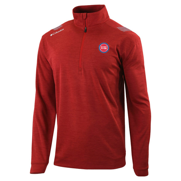 Detroit Pistons Columbia Red Oakland Downs Quarter-Zip Pullover