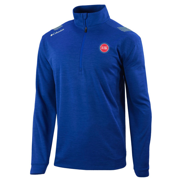 Detroit Pistons Columbia Blue Oakland Downs Quarter-Zip Pullover