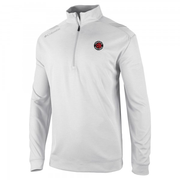 Toronto Raptors Columbia White Oakland Downs Quarter-Zip Pullover