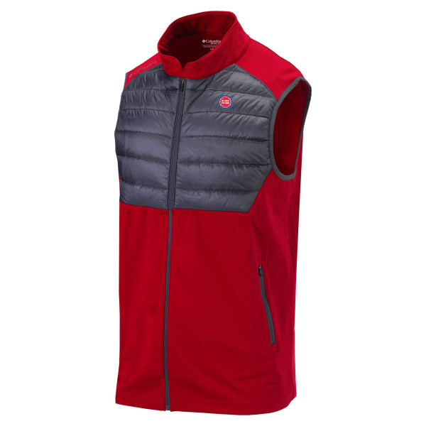 Detroit Pistons Columbia Red Omni-Wick In The Element Full-Zip Vest