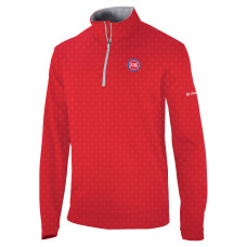Detroit Pistons Columbia Red Omni-Wick Wickhams Hills Quarter-Zip Pullover Top