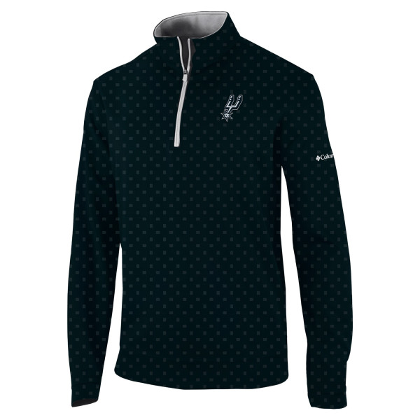San Antonio Spurs Columbia Black Omni-Wick Wickhams Hills Quarter-Zip Pullover Top