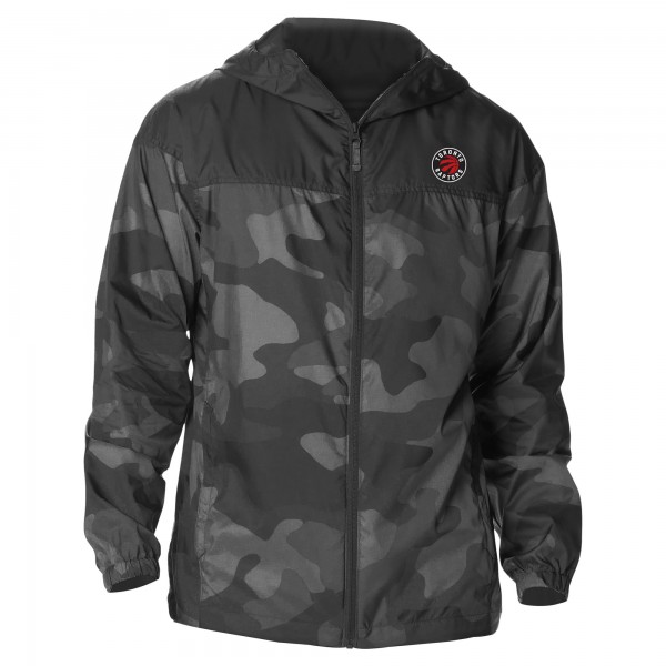 Toronto Raptors Columbia Black Camo Flash Challenger Windbreaker Full-Zip Jacket