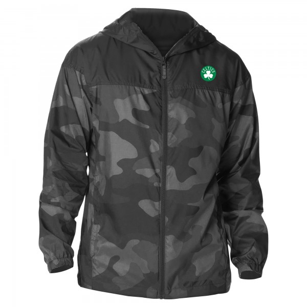 Boston Celtics Columbia Black Camo Flash Challenger Windbreaker Full-Zip Jacket