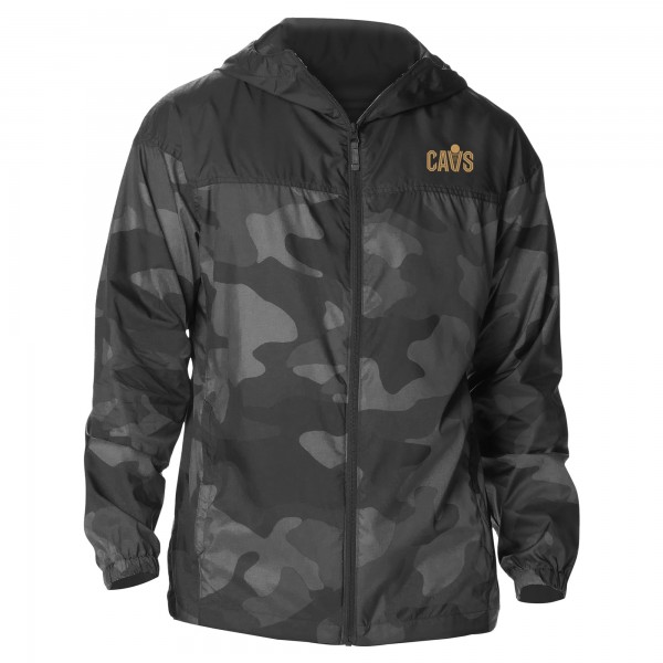 Cleveland Cavaliers Columbia Black Camo Flash Challenger Windbreaker Full-Zip Jacket