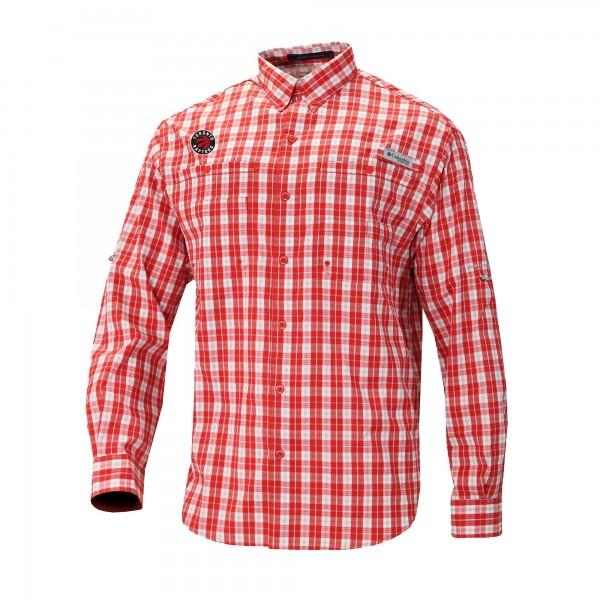Toronto Raptors Columbia Red Super Tamiami Long Sleeve Button-Up